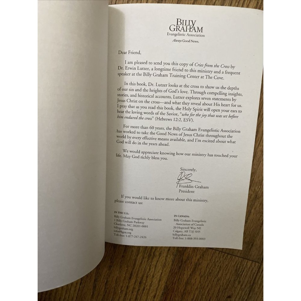 Cries From The Cross Erwin Lutzer Billy Graham Library Religion Christian - Picture 8 of 11